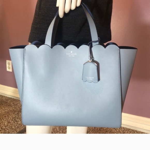 Kate Spade New York Mini Magnolia Tote Dawn Blue 15" X 10" - Picture 2 of 12